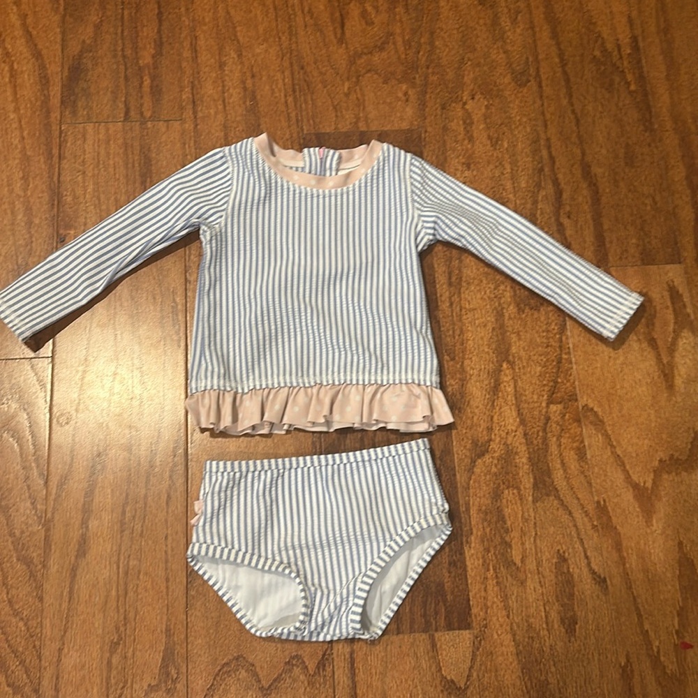 Ruffle Butts 18-24M Seersucker Swim Set